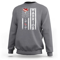 Cool Heart Surgery Warrior Sweatshirt Coronary Bypass Artery Open Heart Surgery Heartbeat American Flag