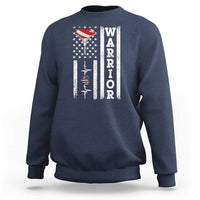 Cool Heart Surgery Warrior Sweatshirt Coronary Bypass Artery Open Heart Surgery Heartbeat American Flag