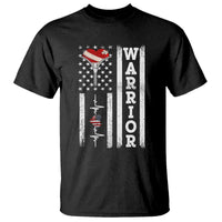 Cool Heart Surgery Warrior T Shirt Coronary Bypass Artery Open Heart Surgery Heartbeat American Flag