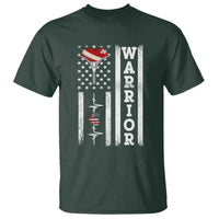 Cool Heart Surgery Warrior T Shirt Coronary Bypass Artery Open Heart Surgery Heartbeat American Flag