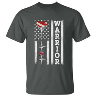 Cool Heart Surgery Warrior T Shirt Coronary Bypass Artery Open Heart Surgery Heartbeat American Flag