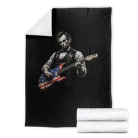 Vintage Abraham Lincoln Abe Lincoln Playing Guitar Throw Blanket Humor Patriotic