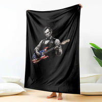 Vintage Abraham Lincoln Abe Lincoln Playing Guitar Throw Blanket Humor Patriotic