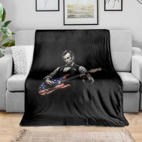 Vintage Abraham Lincoln Abe Lincoln Playing Guitar Throw Blanket Humor Patriotic