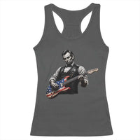Vintage Abraham Lincoln Abe Lincoln Playing Guitar Racerback Tank Top Humor Patriotic