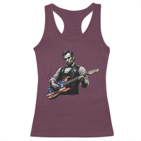 Vintage Abraham Lincoln Abe Lincoln Playing Guitar Racerback Tank Top Humor Patriotic