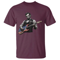 Vintage Abraham Lincoln Abe Lincoln Playing Guitar T Shirt Humor Patriotic