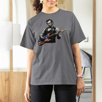 Vintage Abraham Lincoln Abe Lincoln Playing Guitar T Shirt For Women Humor Patriotic