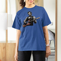 Vintage Abraham Lincoln Abe Lincoln Playing Guitar T Shirt For Women Humor Patriotic