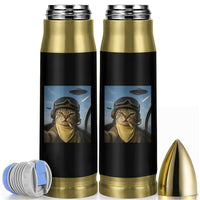Cat Selfie With Alien UFO Bullet Tumbler Retro Space Sci-Fi Cat Pilot - Wonder Print Shop