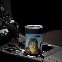 Cat Selfie With Alien UFO Tumbler Cup Retro Space Sci-Fi Cat Pilot - Wonder Print Shop