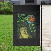 Funny UFO Alien Cat Selfie Garden Flag Retro Space Sci-Fi Cat Pilot - Wonder Print Shop
