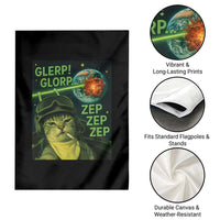 Funny UFO Alien Cat Selfie Garden Flag Retro Space Sci-Fi Cat Pilot - Wonder Print Shop