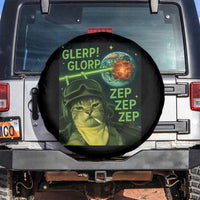 Funny UFO Alien Cat Selfie Spare Tire Cover Retro Space Sci-Fi Cat Pilot - Wonder Print Shop