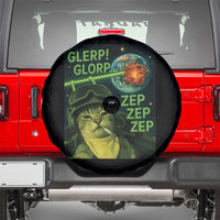 Funny UFO Alien Cat Selfie Spare Tire Cover Retro Space Sci-Fi Cat Pilot - Wonder Print Shop
