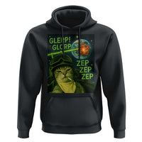 Funny UFO Alien Cat Selfie Hoodie Retro Space Sci-Fi Cat Pilot - Wonder Print Shop