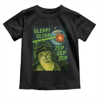 Funny UFO Alien Cat Selfie Toddler T Shirt Retro Space Sci-Fi Cat Pilot - Wonder Print Shop