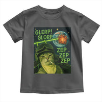 Funny UFO Alien Cat Selfie Toddler T Shirt Retro Space Sci-Fi Cat Pilot - Wonder Print Shop