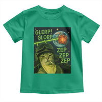 Funny UFO Alien Cat Selfie Toddler T Shirt Retro Space Sci-Fi Cat Pilot - Wonder Print Shop