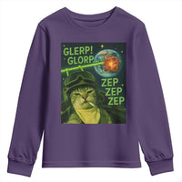 Funny UFO Alien Cat Selfie Youth Sweatshirt Retro Space Sci-Fi Cat Pilot - Wonder Print Shop