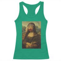 MMIW Awareness Racerback Tank Top Mona Lisa Red Handprint Indigenous Woman Stop Stolen Sisters
