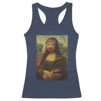 MMIW Awareness Racerback Tank Top Mona Lisa Red Handprint Indigenous Woman Stop Stolen Sisters