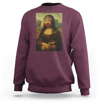 MMIW Awareness Sweatshirt Mona Lisa Red Handprint Indigenous Woman Stop Stolen Sisters