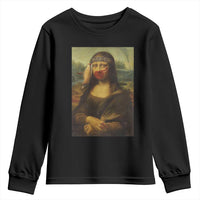 MMIW Awareness Youth Sweatshirt Mona Lisa Red Handprint Indigenous Woman Stop Stolen Sisters