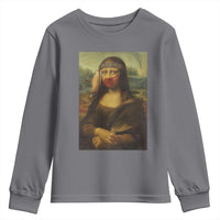 MMIW Awareness Youth Sweatshirt Mona Lisa Red Handprint Indigenous Woman Stop Stolen Sisters