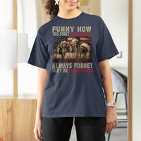 Native American T Shirt For Women Funny The First Immigrants Always Forget - Wonder Print Shop