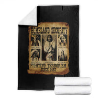 Vintage Native American Throw Blanket Homeland Security Fighting Terrorism Since 1492 - Wonder Print Shop