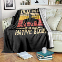 Funny Native American Throw Blanket Never Underestimate An Old Man Native American - Wonder Print Shop