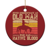 Funny Native American Christmas Ornament Never Underestimate An Old Man Native American - Wonder Print Shop