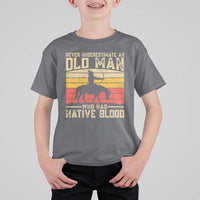 Funny Native American T Shirt For Kid Never Underestimate An Old Man Native American - Wonder Print Shop