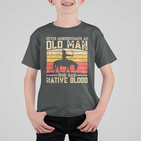 Funny Native American T Shirt For Kid Never Underestimate An Old Man Native American - Wonder Print Shop