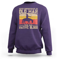 Funny Native American Sweatshirt Never Underestimate An Old Man Native American - Wonder Print Shop