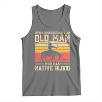 Funny Native American Tank Top Never Underestimate An Old Man Native American - Wonder Print Shop