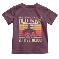 Funny Native American Toddler T Shirt Never Underestimate An Old Man Native American - Wonder Print Shop