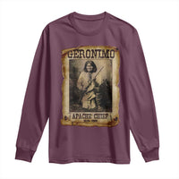 Geronimo Long Sleeve Shirt Vintage Apache Warrior Native American - Wonder Print Shop