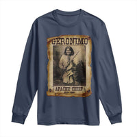 Geronimo Long Sleeve Shirt Vintage Apache Warrior Native American - Wonder Print Shop