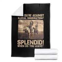 Vintage Native American Throw Blanket Funny Indian Indigenous Peoples Day - Wonder Print Shop