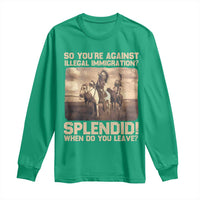 Vintage Native American Long Sleeve Shirt Funny Indian Indigenous Peoples Day - Wonder Print Shop