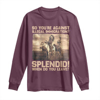 Vintage Native American Long Sleeve Shirt Funny Indian Indigenous Peoples Day - Wonder Print Shop