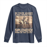 Vintage Native American Long Sleeve Shirt Funny Indian Indigenous Peoples Day - Wonder Print Shop