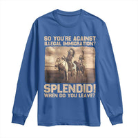 Vintage Native American Long Sleeve Shirt Funny Indian Indigenous Peoples Day - Wonder Print Shop