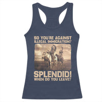 Vintage Native American Racerback Tank Top Funny Indian Indigenous Peoples Day - Wonder Print Shop