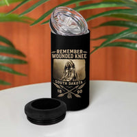 Remember Wounded Knee 4 in 1 Can Cooler Tumbler Spotted Elk Lakota Sioux Native American History - Wonder Print Shop