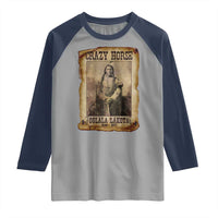 Crazy Horse Raglan Shirt Legendary Oglala Sioux Lakota Leader Native American Indian - Wonder Print Shop