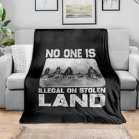 No One Is Illegal On Stolen Land Throw Blanket Native Tribe Indigenous People - Wonder Print Shop