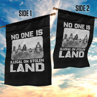 No One Is Illegal On Stolen Land Garden Flag Native Tribe Indigenous People - Wonder Print Shop